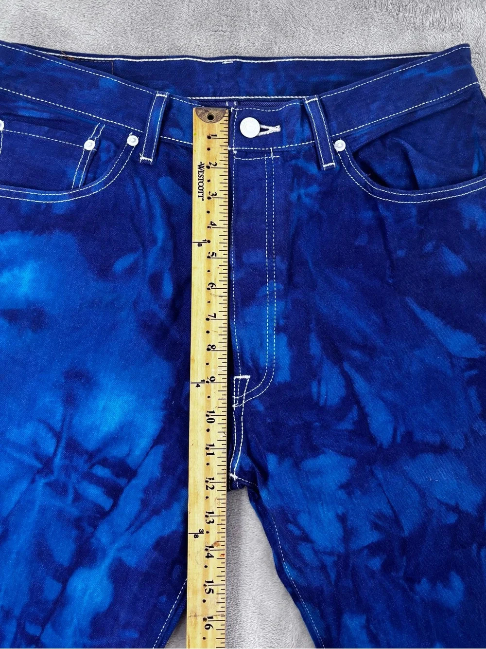 Levi’s 501 Original Fit Jeans Blue Marble Wash Button Fly Men’s 36x34